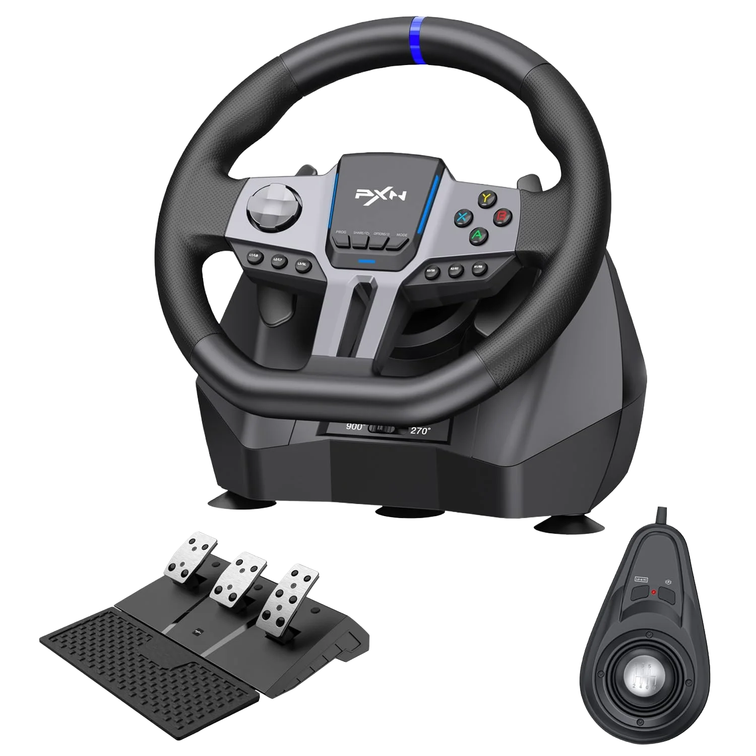 PXN V9 Gen2 Wired Racing Steering Wheel Black